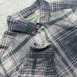 Woolrich Shirt Mens Extra Large‎ Grey Flannel Elbow Pads Hunting Outdoors Cotton